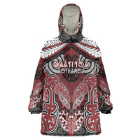 Aotearoa Iwi Ngati Toa Personalised Wearable Blanket Hoodie Maori Kowhaiwhai Pattern