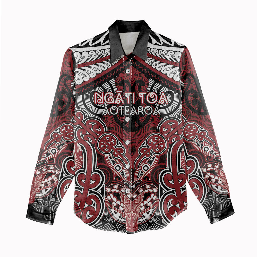 Aotearoa Iwi Ngati Toa Personalised Women Casual Shirt Maori Kowhaiwhai Pattern