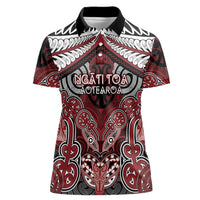 Aotearoa Iwi Ngati Toa Personalised Women Polo Shirt Maori Kowhaiwhai Pattern