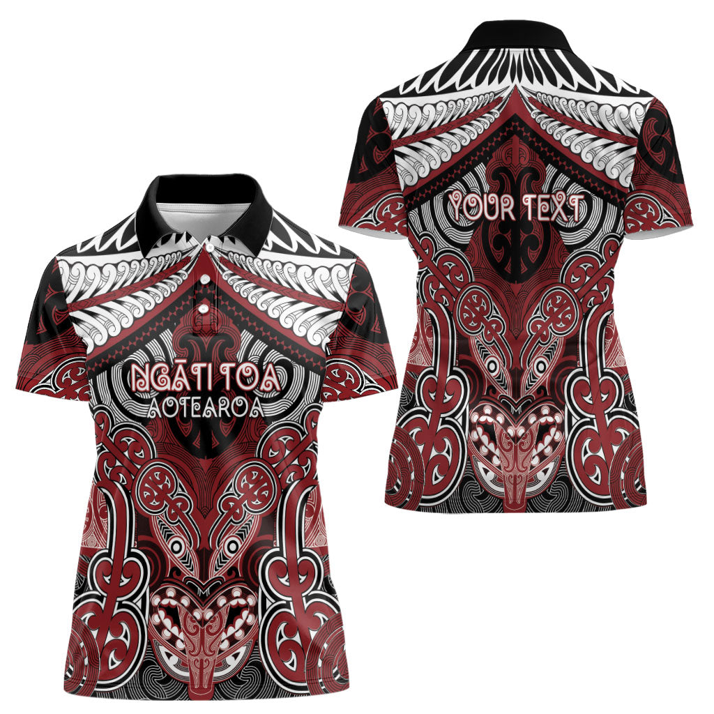 Aotearoa Iwi Ngati Toa Personalised Women Polo Shirt Maori Kowhaiwhai Pattern