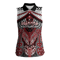 Aotearoa Iwi Ngati Toa Personalised Women Sleeveless Polo Shirt Maori Kowhaiwhai Pattern