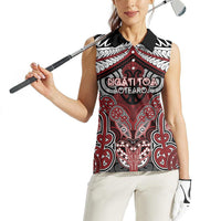 Aotearoa Iwi Ngati Toa Personalised Women Sleeveless Polo Shirt Maori Kowhaiwhai Pattern