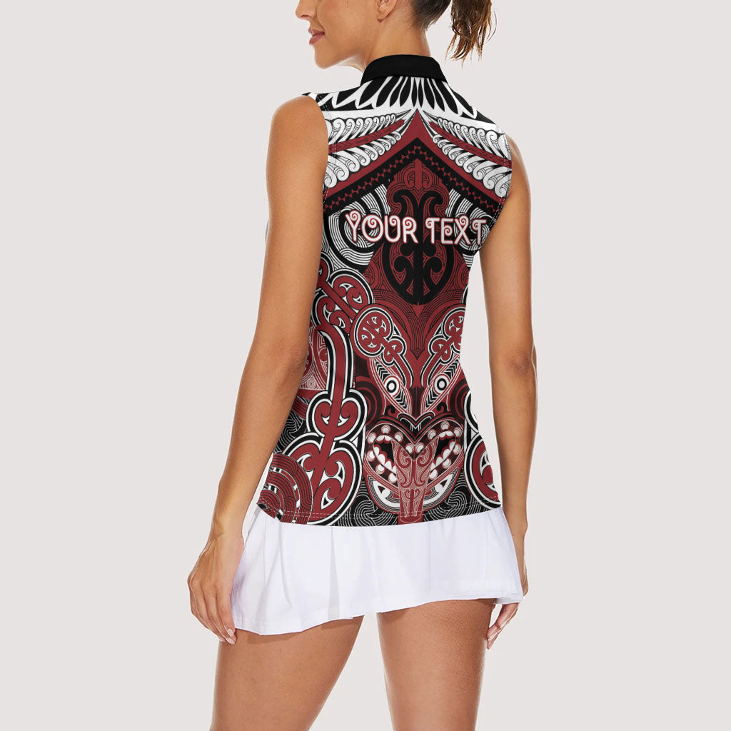 Aotearoa Iwi Ngati Toa Personalised Women Sleeveless Polo Shirt Maori Kowhaiwhai Pattern