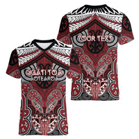 Aotearoa Iwi Ngati Toa Personalised Women V-Neck T-Shirt Maori Kowhaiwhai Pattern