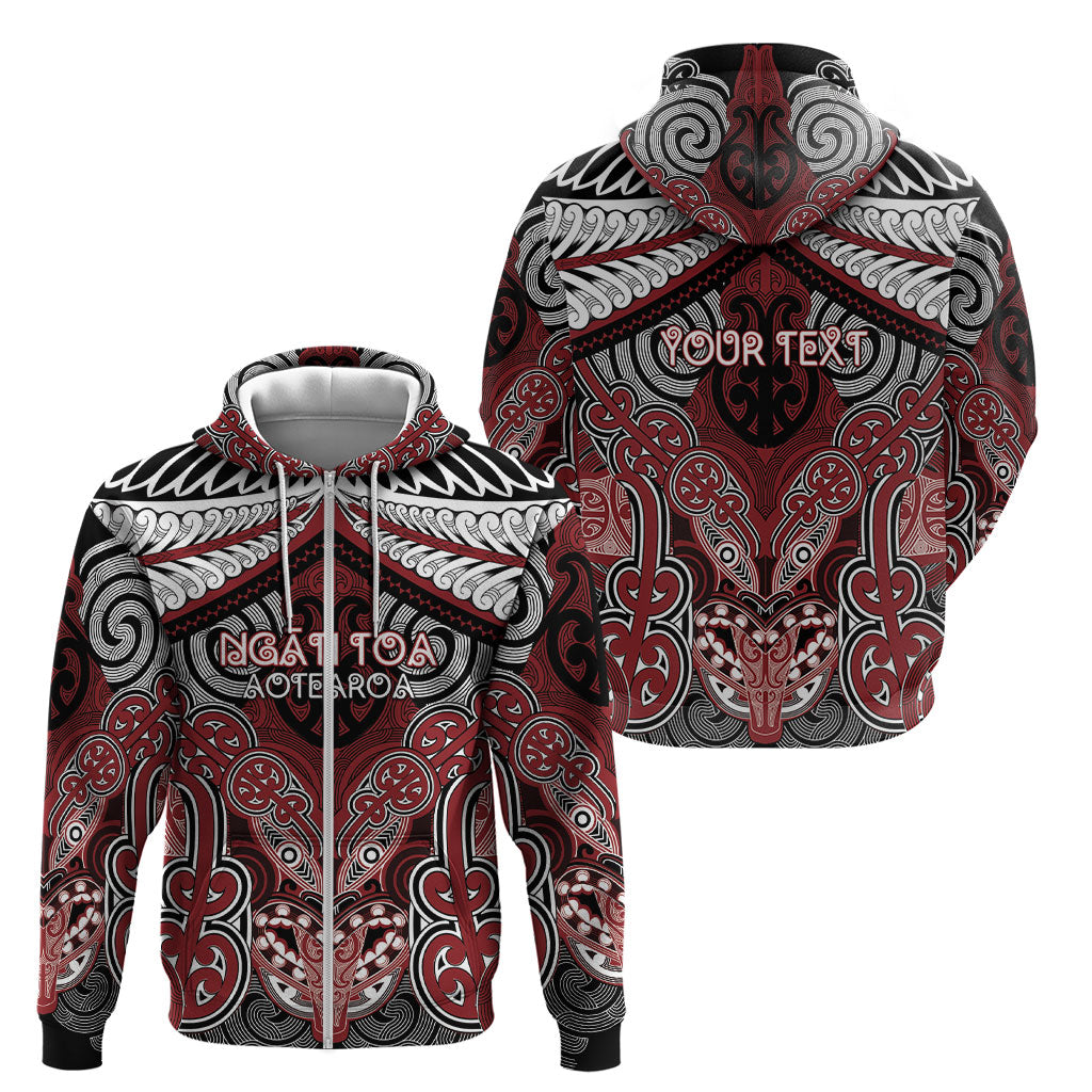 Aotearoa Iwi Ngati Toa Personalised Zip Hoodie Maori Kowhaiwhai Pattern
