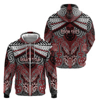 Aotearoa Iwi Ngati Toa Personalised Zip Hoodie Maori Kowhaiwhai Pattern