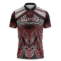 Aotearoa Iwi Ngati Toa Personalised Zipper Polo Shirt Maori Kowhaiwhai Pattern