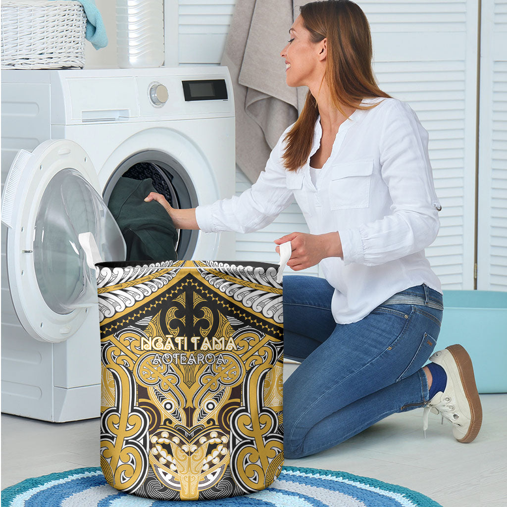 Aotearoa Iwi Ngati Tama Laundry Basket Maori Kowhaiwhai Pattern