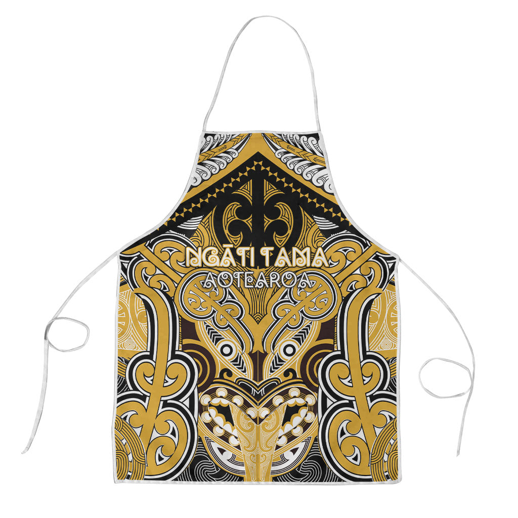 Aotearoa Iwi Ngati Tama Apron Maori Kowhaiwhai Pattern LT19 Yellow - Polynesian Pride