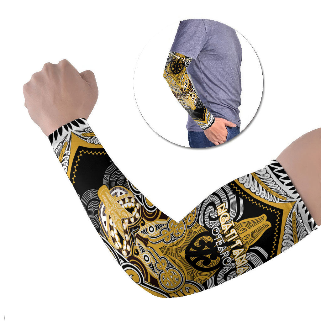 Aotearoa Iwi Ngati Tama Personalised Arm Sleeves Maori Kowhaiwhai Pattern