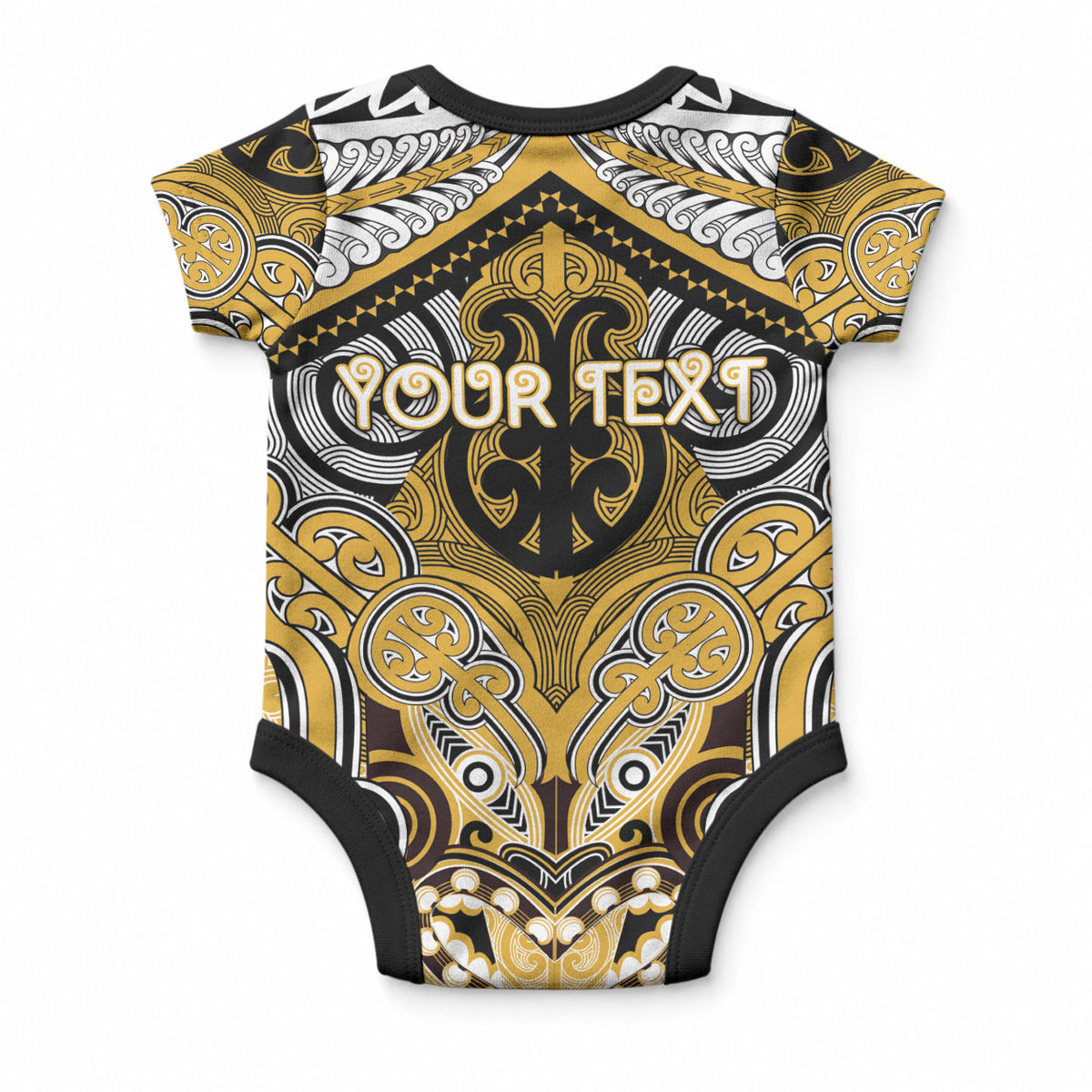 Aotearoa Iwi Ngati Tama Personalised Baby Onesie Maori Kowhaiwhai Pattern