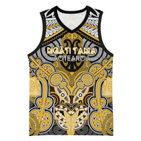 Aotearoa Iwi Ngati Tama Personalised Basketball Jersey Maori Kowhaiwhai Pattern
