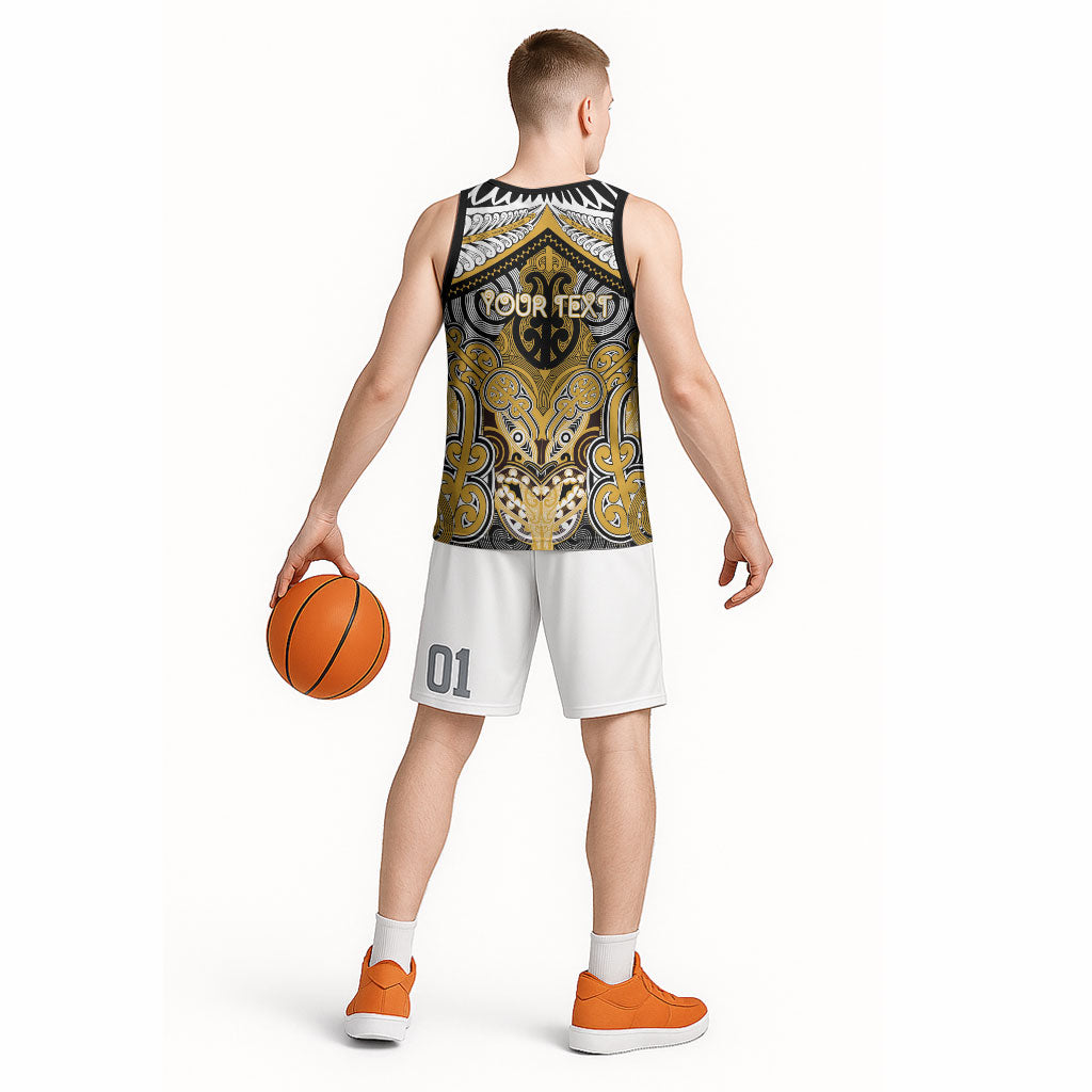 Aotearoa Iwi Ngati Tama Personalised Basketball Jersey Maori Kowhaiwhai Pattern