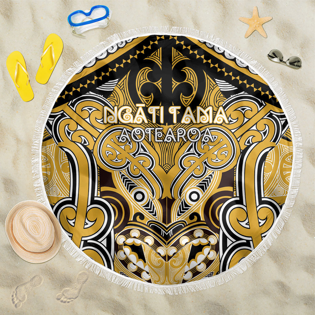 Aotearoa Iwi Ngati Tama Beach Blanket Maori Kowhaiwhai Pattern