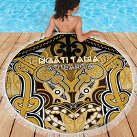 Aotearoa Iwi Ngati Tama Beach Blanket Maori Kowhaiwhai Pattern