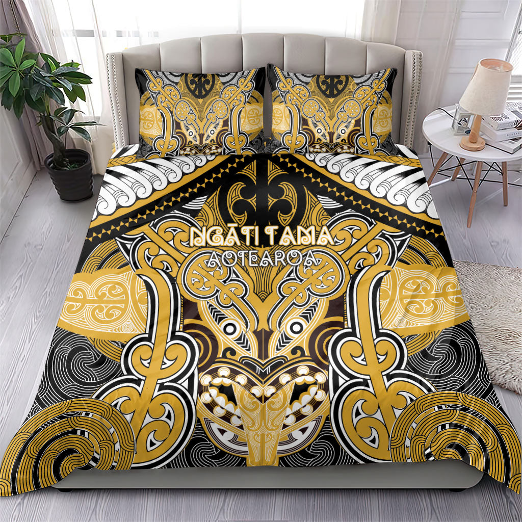 Aotearoa Iwi Ngati Tama Bedding Set Maori Kowhaiwhai Pattern