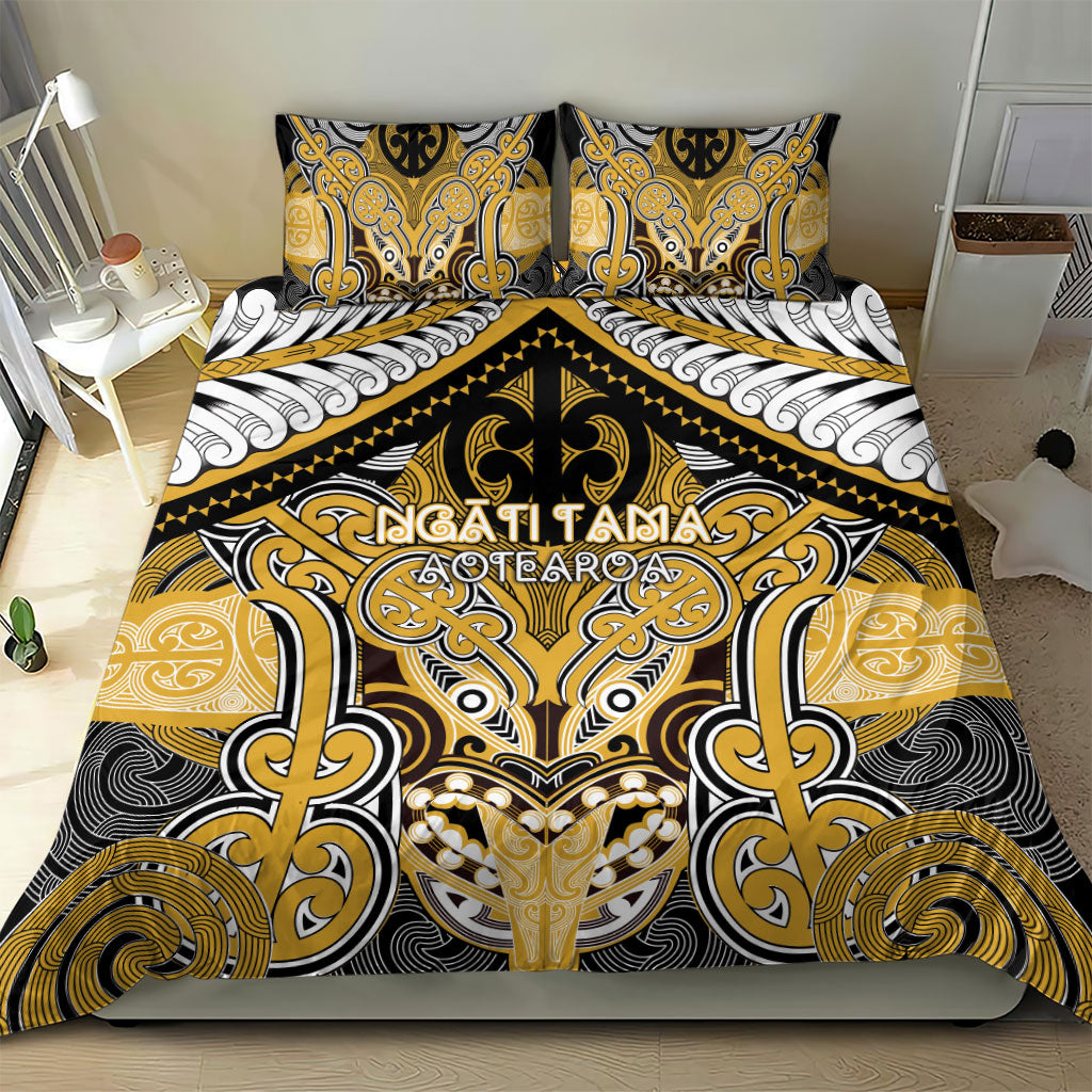 Aotearoa Iwi Ngati Tama Bedding Set Maori Kowhaiwhai Pattern