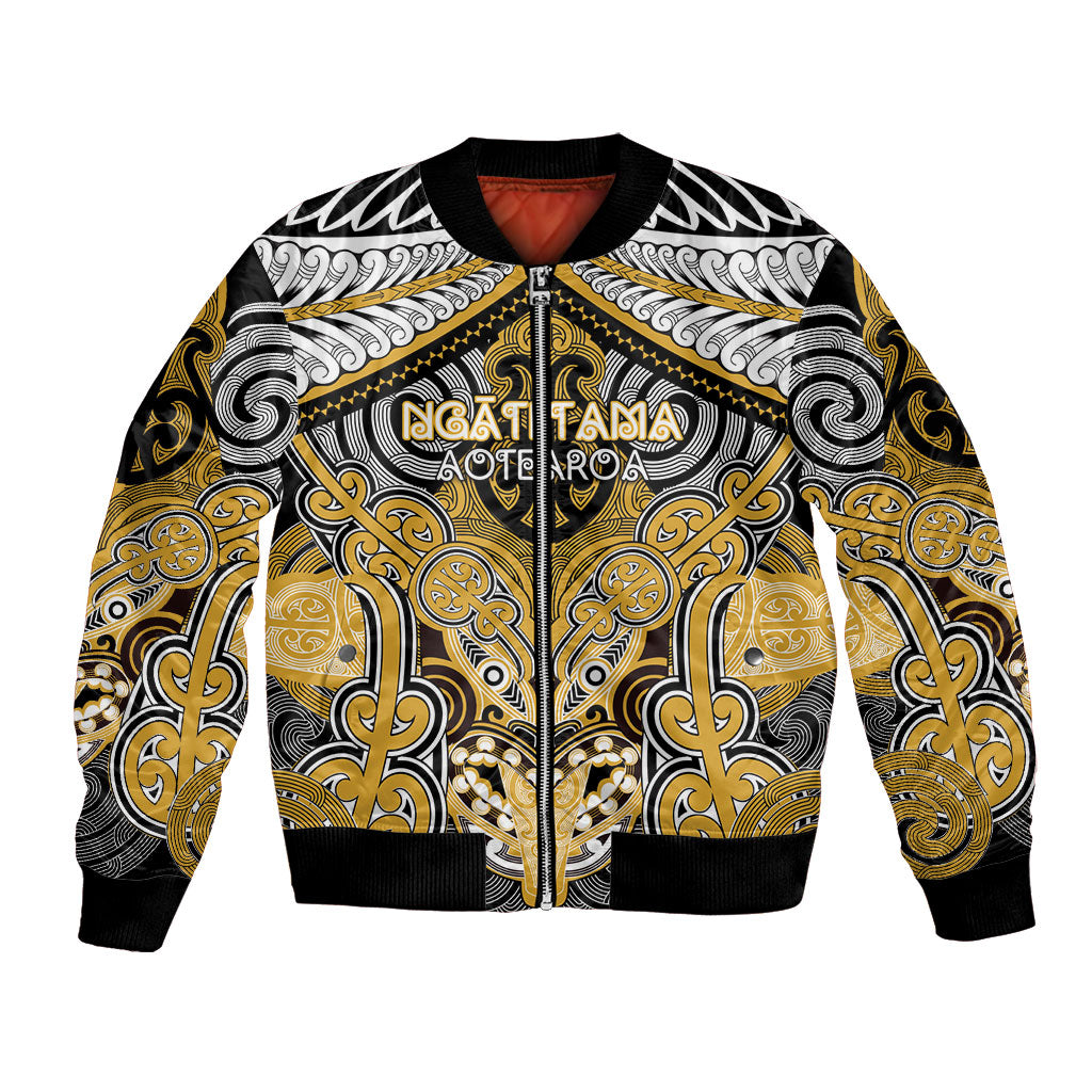 Aotearoa Iwi Ngati Tama Personalised Bomber Jacket Maori Kowhaiwhai Pattern
