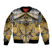 Aotearoa Iwi Ngati Tama Personalised Bomber Jacket Maori Kowhaiwhai Pattern