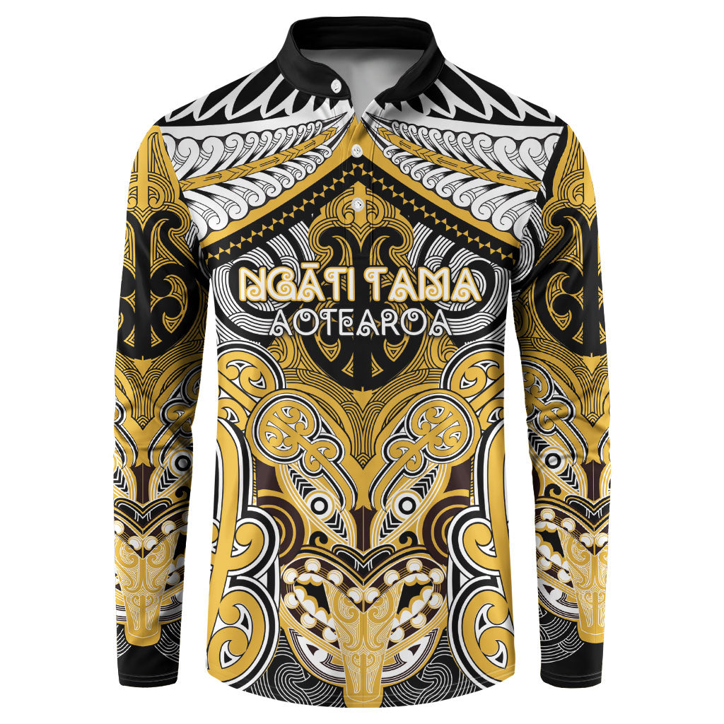 Aotearoa Iwi Ngati Tama Personalised Button Sweatshirt Maori Kowhaiwhai Pattern