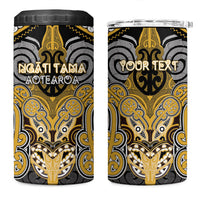 Aotearoa Iwi Ngati Tama Personalised 4 in 1 Can Cooler Tumbler Maori Kowhaiwhai Pattern