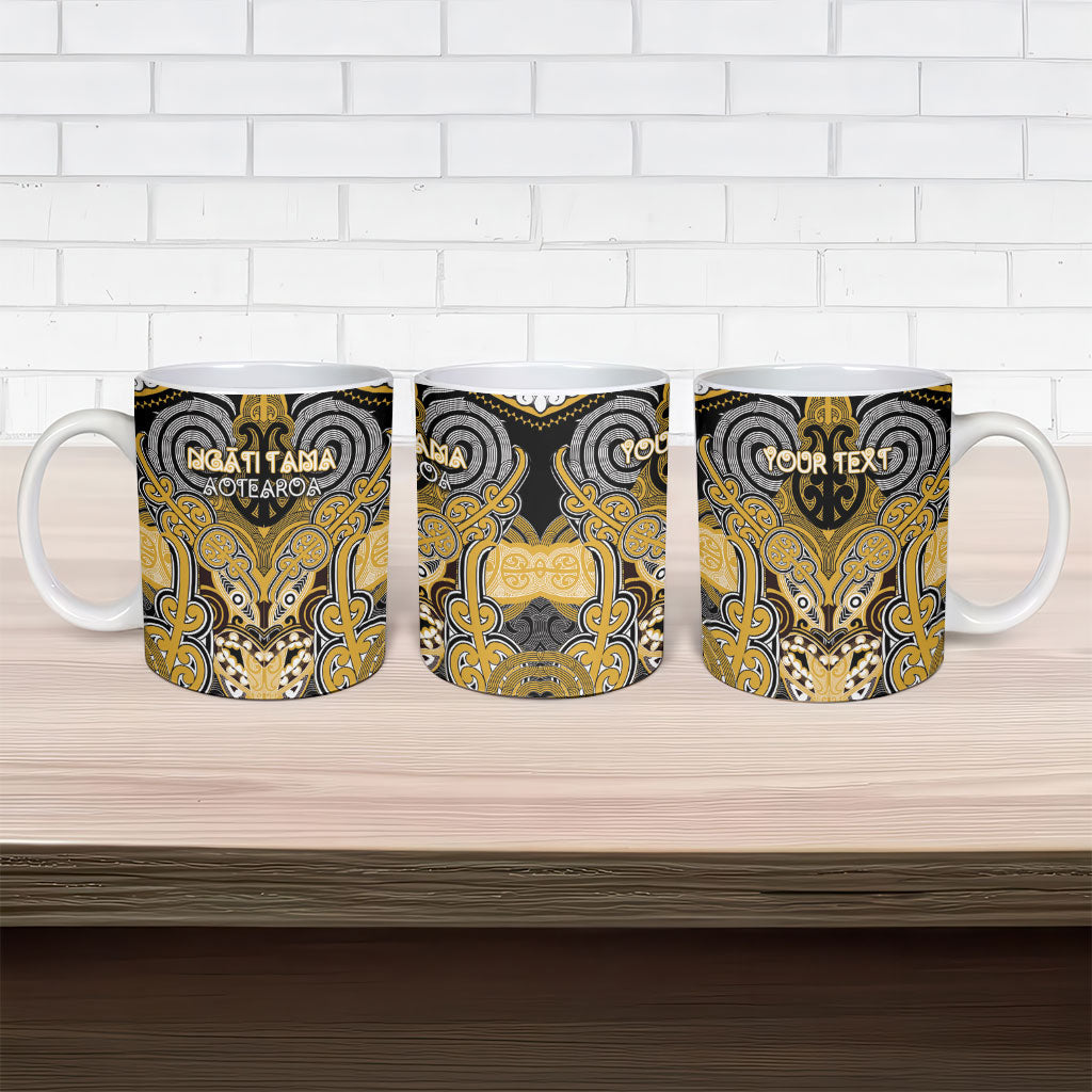 Aotearoa Iwi Ngati Tama Personalised Ceramic Mug Maori Kowhaiwhai Pattern