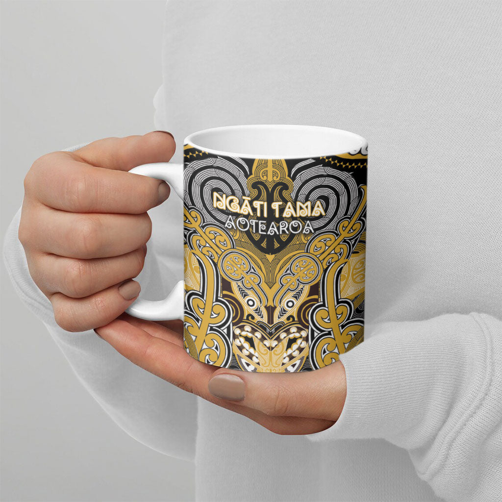 Aotearoa Iwi Ngati Tama Personalised Ceramic Mug Maori Kowhaiwhai Pattern