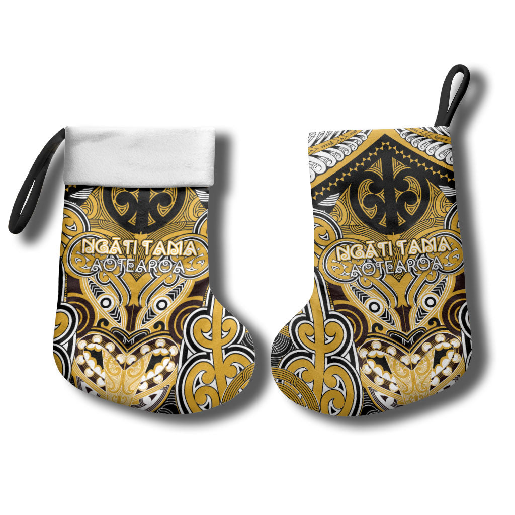 Aotearoa Iwi Ngati Tama Personalised Christmas Stocking Maori Kowhaiwhai Pattern