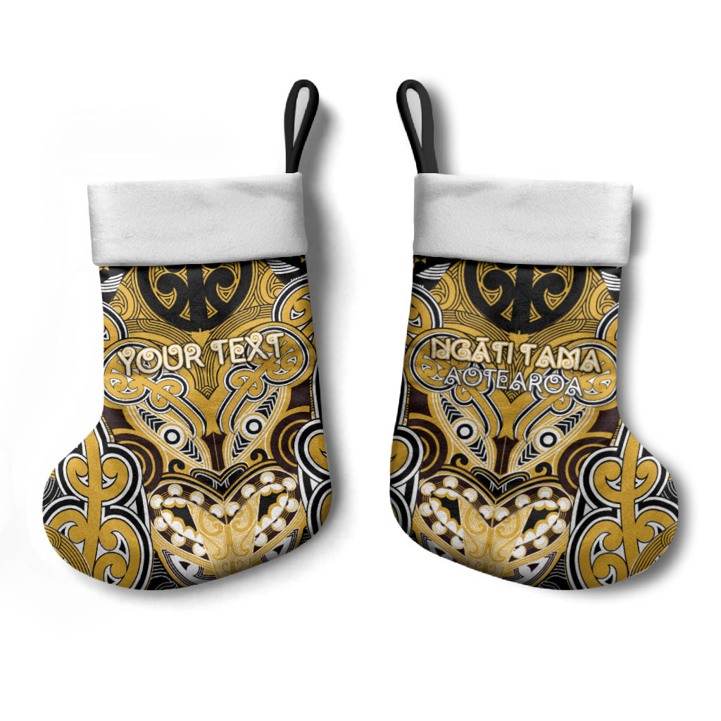 Aotearoa Iwi Ngati Tama Personalised Christmas Stocking Maori Kowhaiwhai Pattern