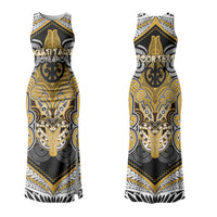 Aotearoa Iwi Ngati Tama Personalised Couples Matching Tank Maxi Dress and Long Sleeve Button Shirt Maori Kowhaiwhai Pattern