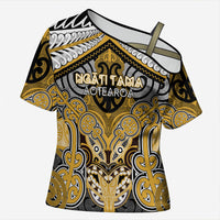 Aotearoa Iwi Ngati Tama Personalised Cross Shoulder Shirt Maori Kowhaiwhai Pattern