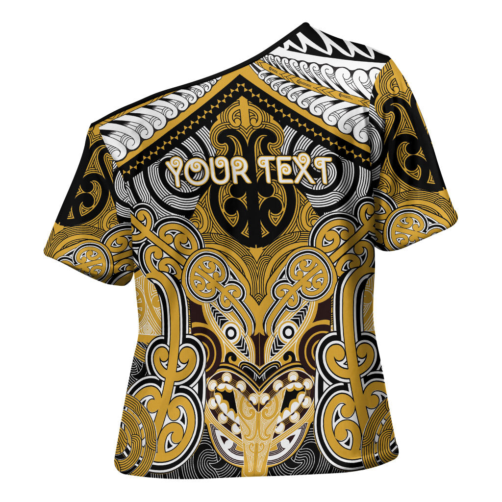Aotearoa Iwi Ngati Tama Personalised Cross Shoulder Shirt Maori Kowhaiwhai Pattern