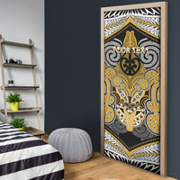 Aotearoa Iwi Ngati Tama Personalised Door Cover Maori Kowhaiwhai Pattern