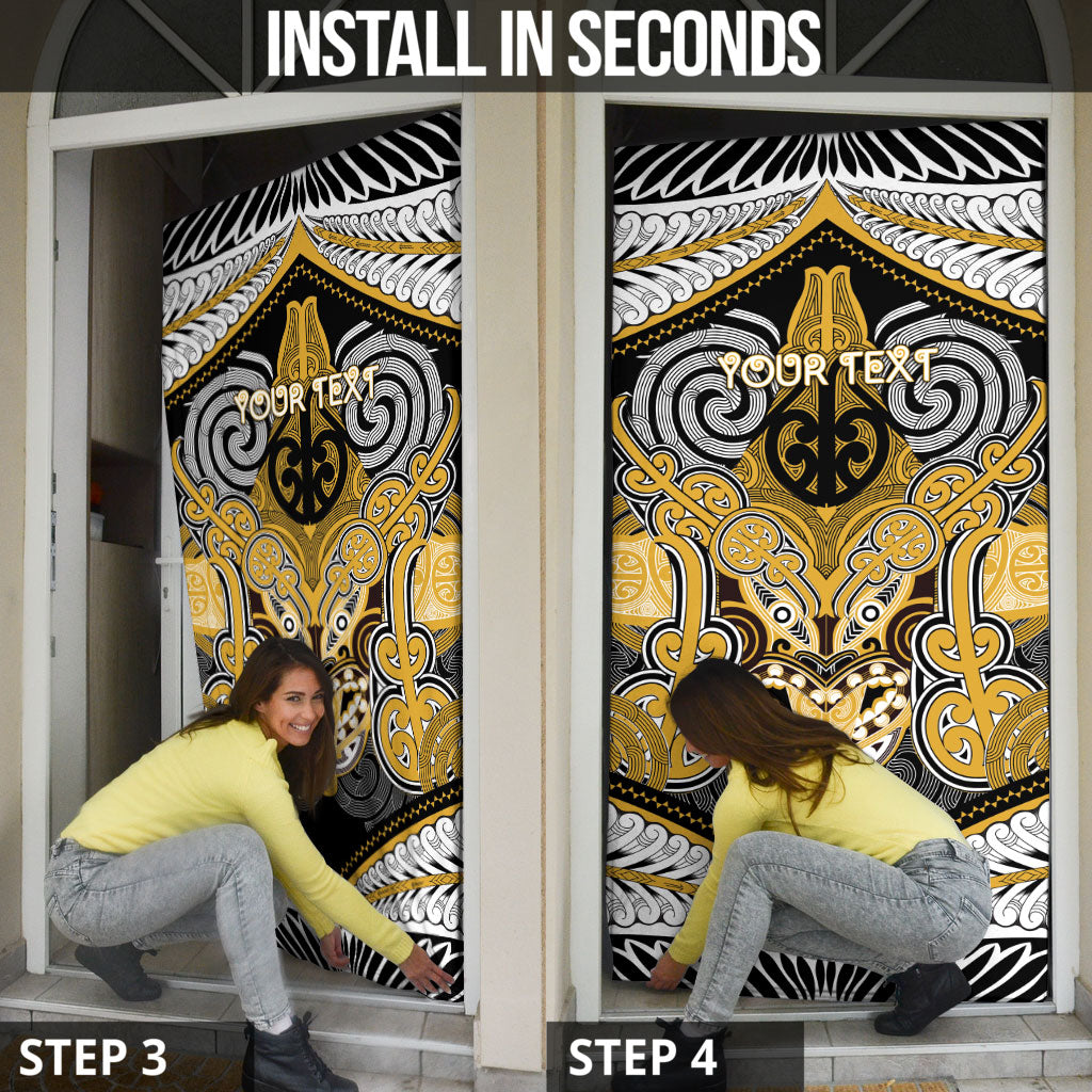 Aotearoa Iwi Ngati Tama Personalised Door Cover Maori Kowhaiwhai Pattern