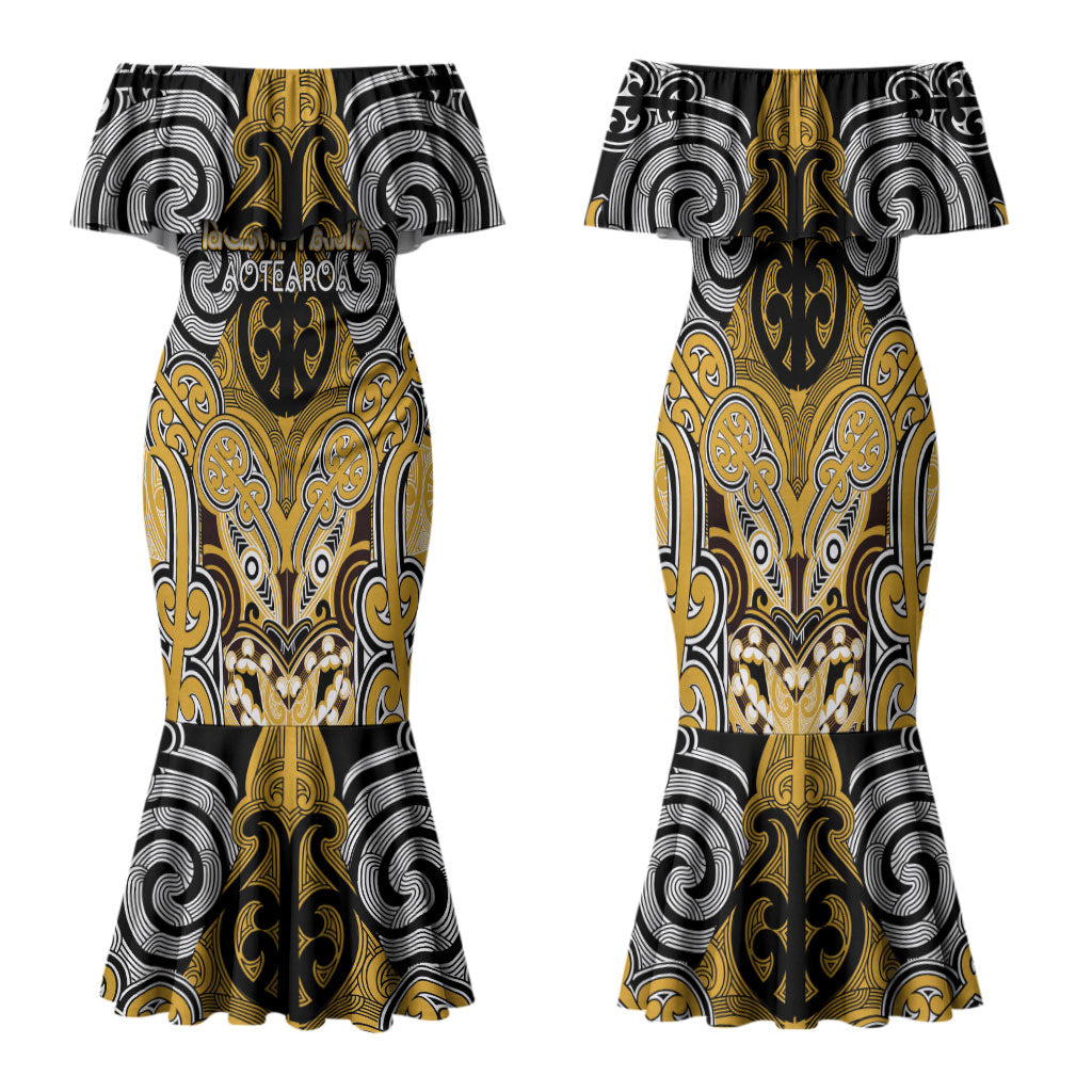 Aotearoa Iwi Ngati Tama Personalised Family Matching Mermaid Dress and Hawaiian Shirt Maori Kowhaiwhai Pattern