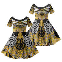 Aotearoa Iwi Ngati Tama Personalised Family Matching Mermaid Dress and Hawaiian Shirt Maori Kowhaiwhai Pattern