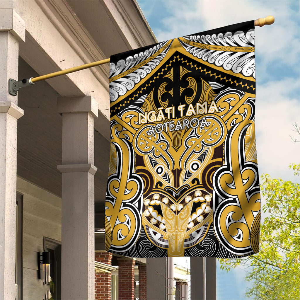 Aotearoa Iwi Ngati Tama Garden Flag Maori Kowhaiwhai Pattern