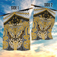 Aotearoa Iwi Ngati Tama Garden Flag Maori Kowhaiwhai Pattern