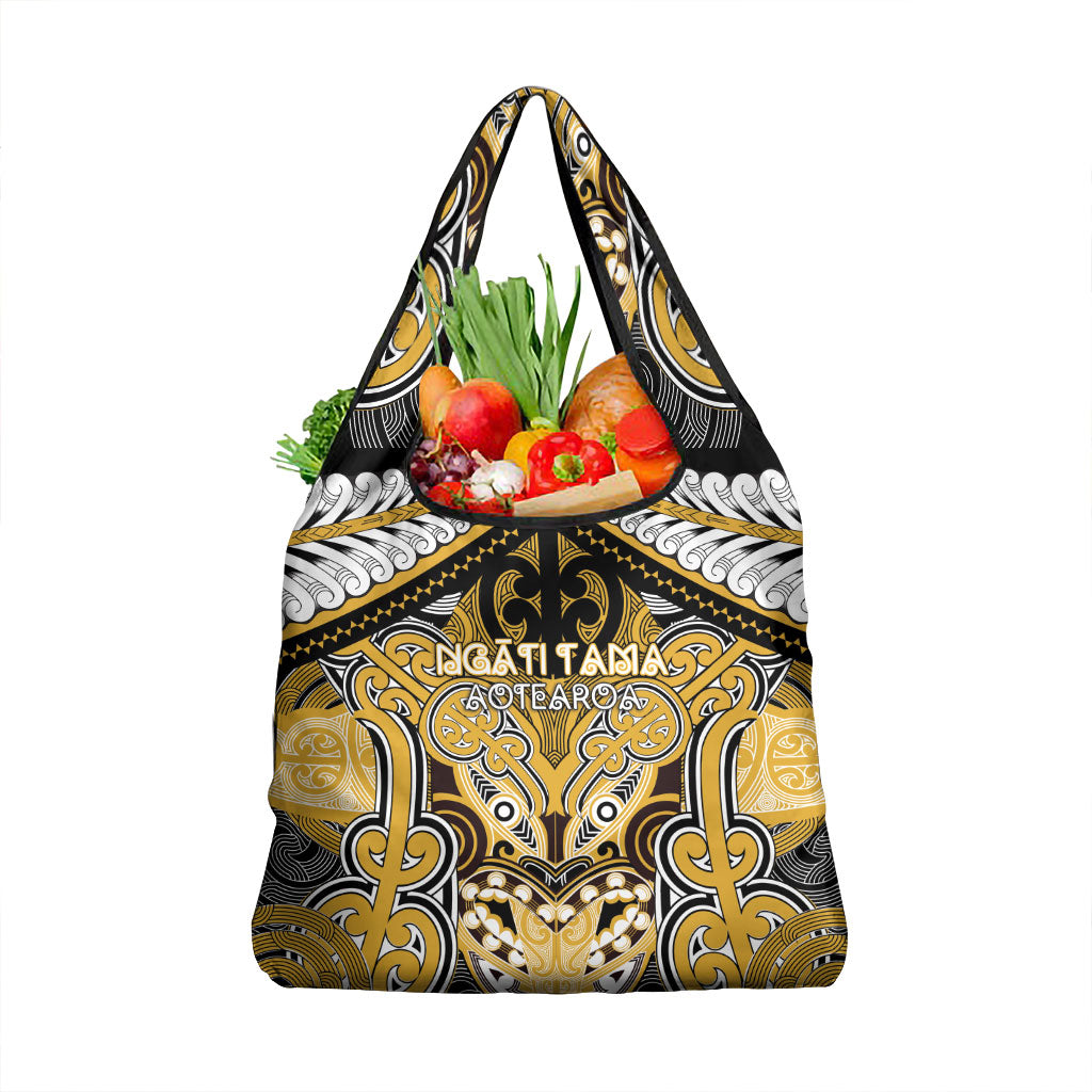 Aotearoa Iwi Ngati Tama Grocery Bag Maori Kowhaiwhai Pattern