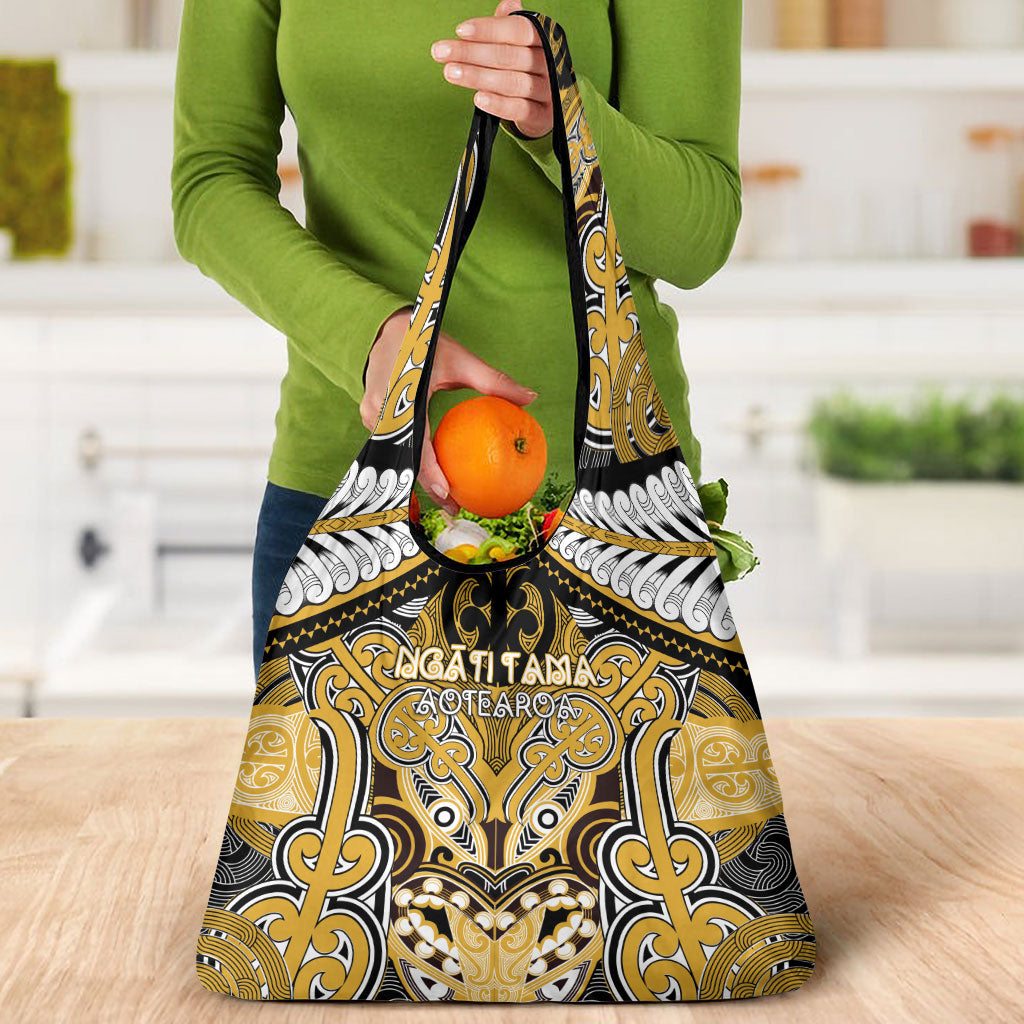 Aotearoa Iwi Ngati Tama Grocery Bag Maori Kowhaiwhai Pattern