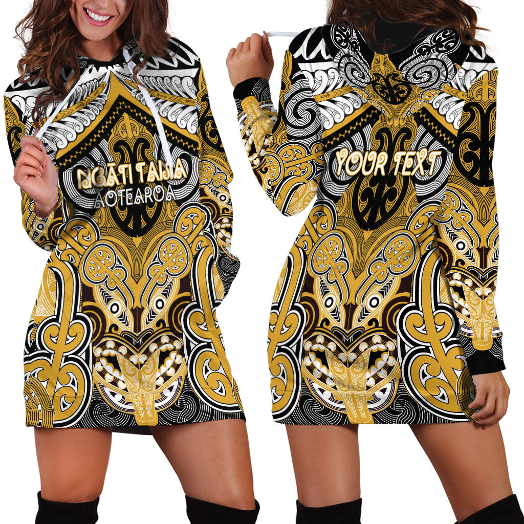 Aotearoa Iwi Ngati Tama Personalised Hoodie Dress Maori Kowhaiwhai Pattern
