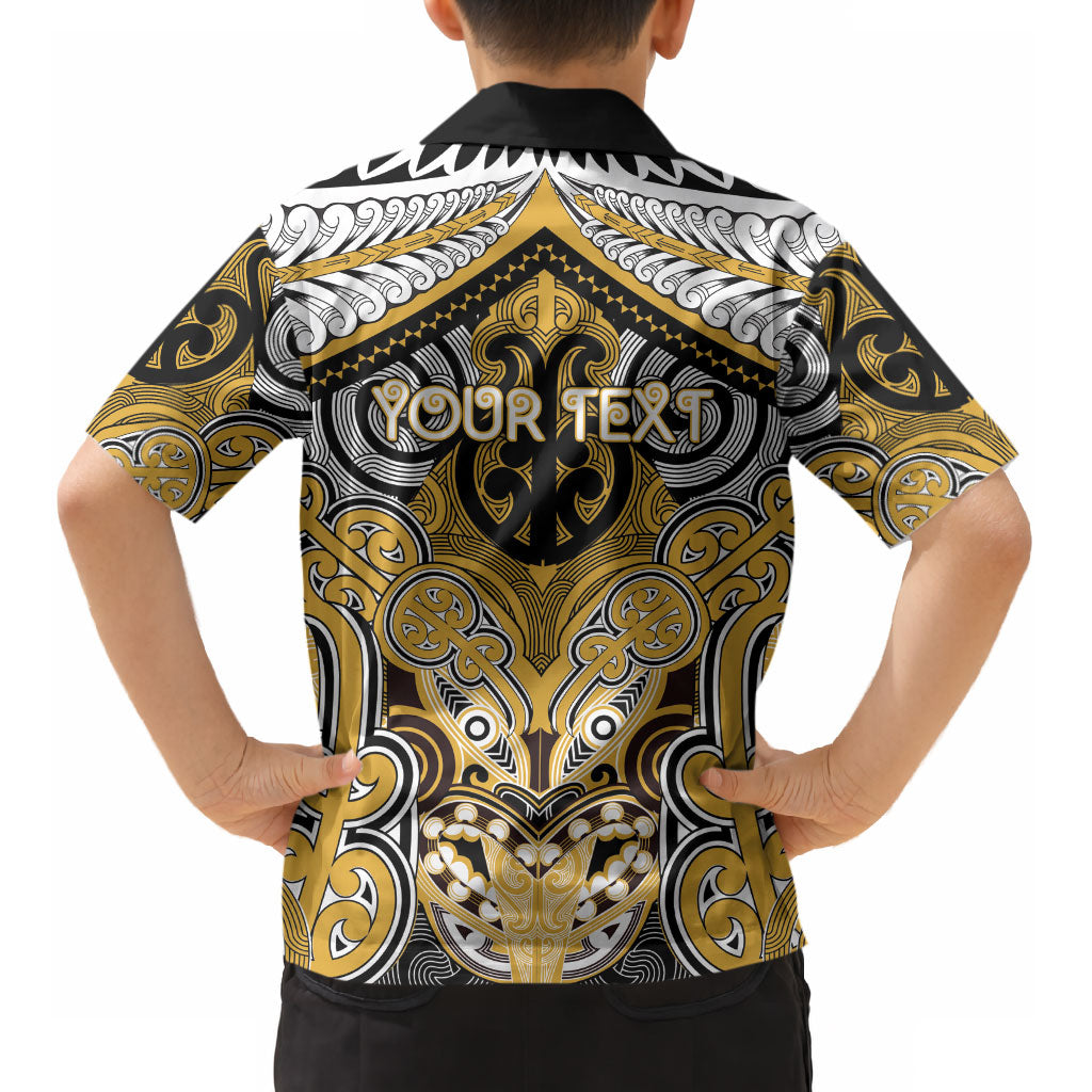 Aotearoa Iwi Ngati Tama Personalised Kid Hawaiian Shirt Maori Kowhaiwhai Pattern
