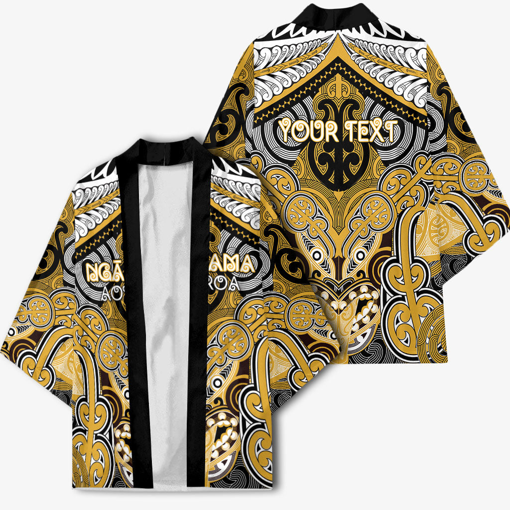 Aotearoa Iwi Ngati Tama Personalised Kimono Maori Kowhaiwhai Pattern