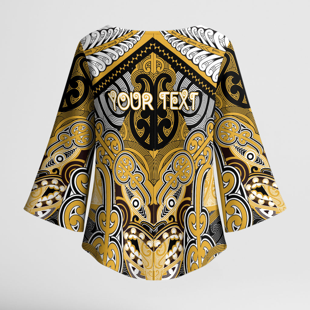 Aotearoa Iwi Ngati Tama Personalised Kimono Sleeve Blouse Maori Kowhaiwhai Pattern