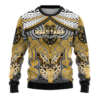 Aotearoa Iwi Ngati Tama Personalised Ugly Christmas Sweater Maori Kowhaiwhai Pattern
