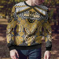 Aotearoa Iwi Ngati Tama Personalised Ugly Christmas Sweater Maori Kowhaiwhai Pattern
