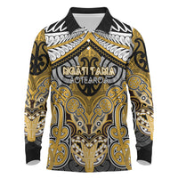 Aotearoa Iwi Ngati Tama Personalised Long Sleeve Polo Shirt Maori Kowhaiwhai Pattern