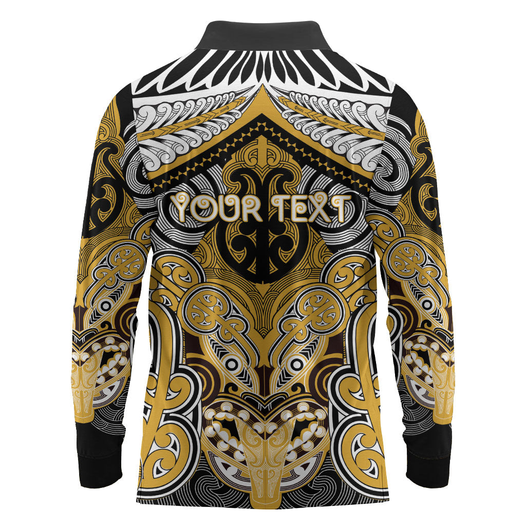 Aotearoa Iwi Ngati Tama Personalised Long Sleeve Polo Shirt Maori Kowhaiwhai Pattern