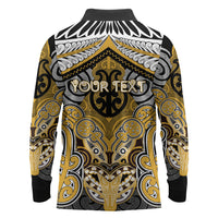 Aotearoa Iwi Ngati Tama Personalised Long Sleeve Polo Shirt Maori Kowhaiwhai Pattern