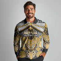 Aotearoa Iwi Ngati Tama Personalised Long Sleeve Polo Shirt Maori Kowhaiwhai Pattern